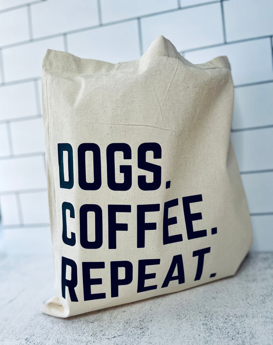 Dogs. Coffee. Repeat. Tote