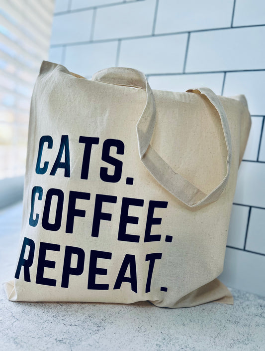 Cats. Coffee. Repeat.Tote