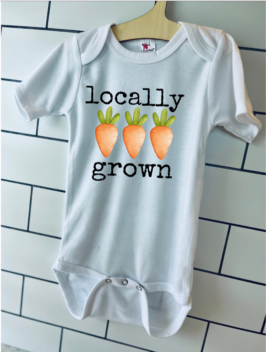 Locally Grown (Watercolor Carrots) Onesie