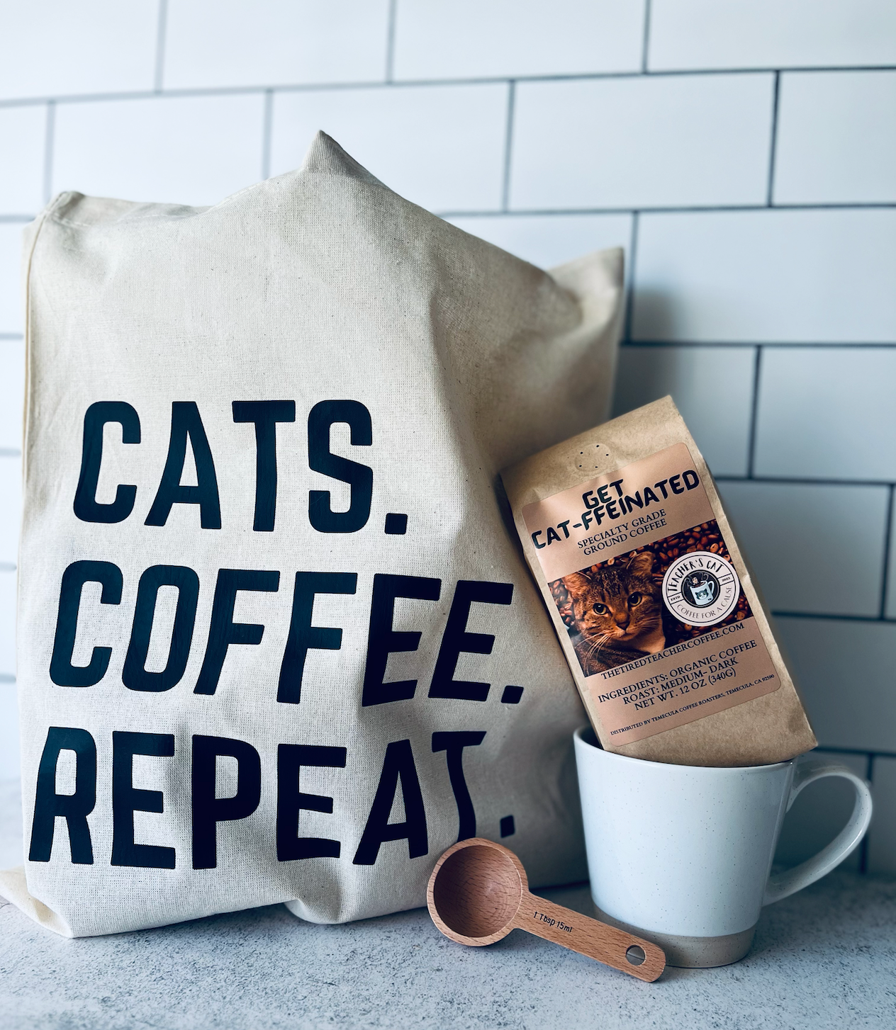 Gift Set For Cat And Coffee Lovers